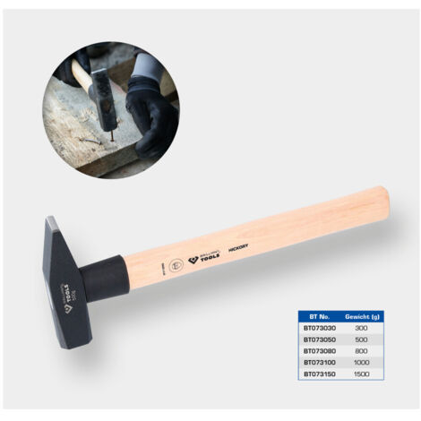Brilliant Tools Schlosserhammer mit Hickory-Stiel, 1500 g