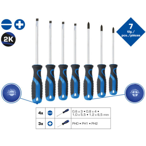 BRILLIANT TOOLS Schraubendreher-Satz 7tlg. Schlitz PH - BT033007