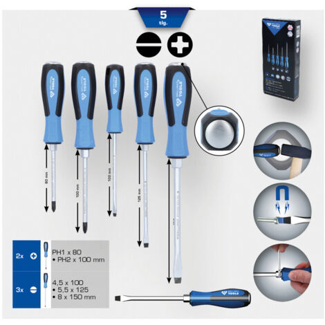 Brilliant Tools Schraubendreher-Satz mit Schlagkappe, 5-tlg