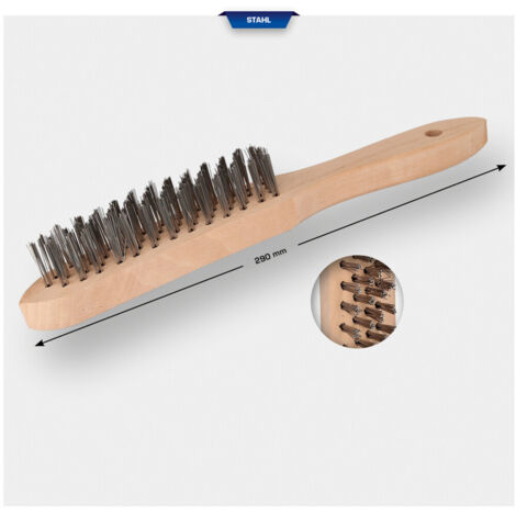 Brilliant Tools Stahl-Handdrahtbürste 4-reihig, 290mm