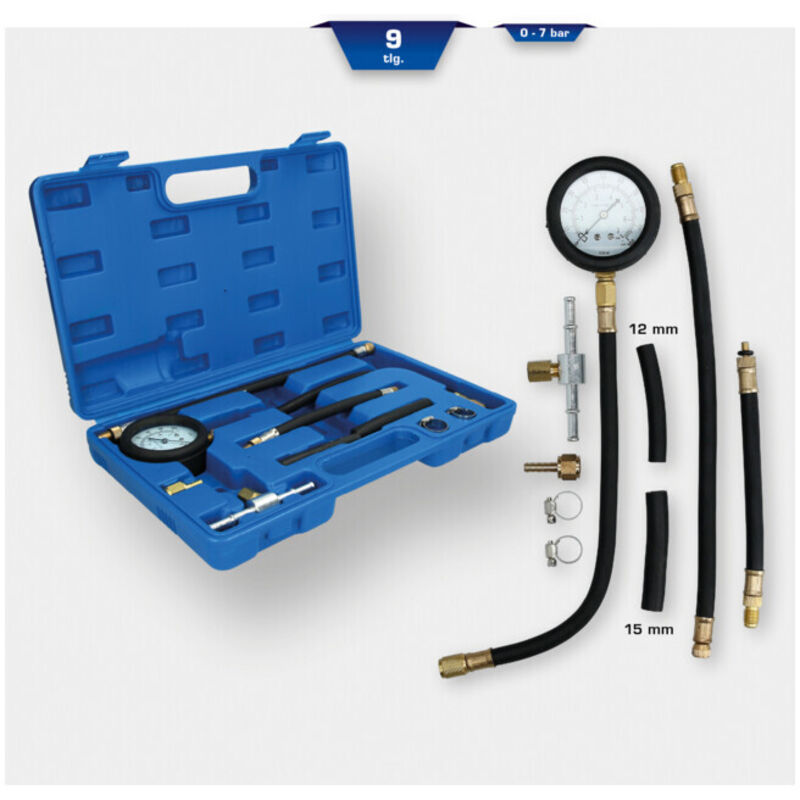 Brilliant Tools - Coffret de test de pression pour pompe à injection, 9 pcs