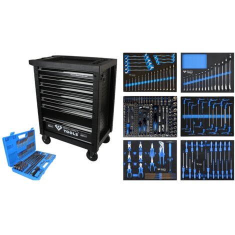 BRILLIANT TOOLS Werkstattwagen mit 7 Schubladen und 473 Werkzeugen - BT153473