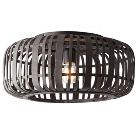 Brilliant Woodrow Deckenleuchte 51cm holz dunkel/schwarz, Metall/Bambus, 1x A60, E27, 60 W