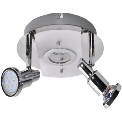 BRILONER- 1 PLAFONIERA Ø20CM- GU10- 3LEDx3Wx250LUMEN + 1 LEDx5Wx400LUMEN - CROMO SATINATO