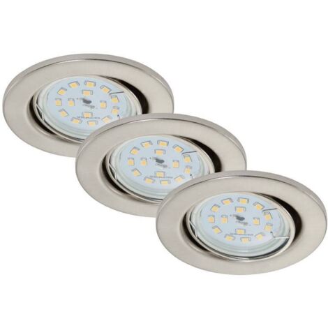 BRILONER - 3 FARETTI LED DA INCASSO ORIENTABILI D. 8,6 GU10 5 watt 400 lumen NICKEL SATINATO