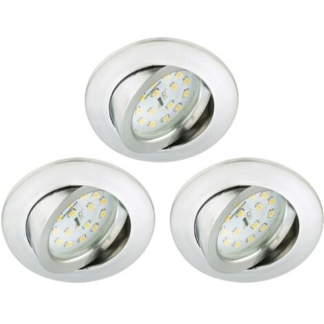 BRILONER - 4 FARETTI LED DA INCASSO ORIENTABILI 3X5W 400LM IP23 - IN PLASTICA ROTONDI - COLORE ALLUMINIO