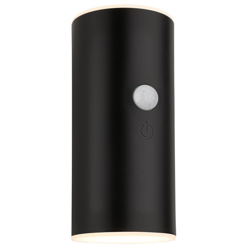 B.k.licht Briloner Außenwandleuchte Akku Bewegungsmelder 15, 5cm 6, 5w 700lm 3000k Warmweiß Dimmbar Schwarz - Wandlampe Balkon Terrasse Hauswand