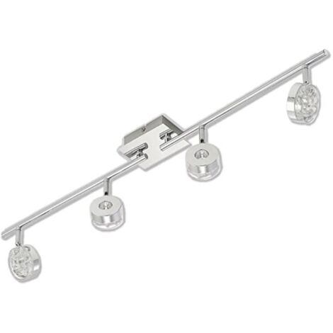 BRILONER - BARRA 4 FARETTI LED ORIENTABILI 3,5W 350LM 3.000K - STRUTTURA IN METALLO/PLASTICA CROMATA 910MM