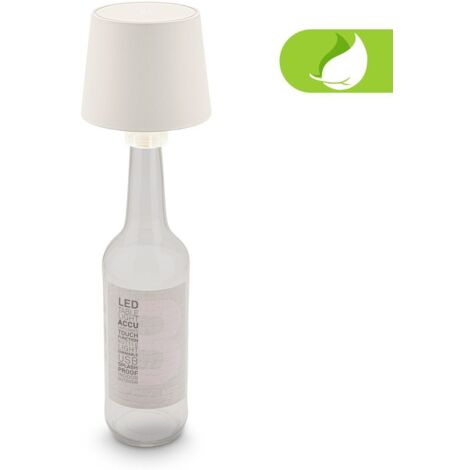 Briloner BOTA Lampada bottigla senza fili, dimmerabile, touch, batteria, protezione dagli spruzzi d'acqua, bianco antico, Ø10,5 x 11,5 cm