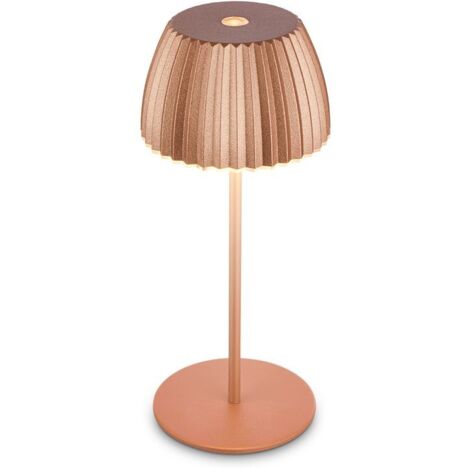 Briloner CHAMP Mini lampe de table LED sans fil IP44, variateur, tactile, batterie, German Design Award Winner 2025, couleur cuivre, Ø8,5 x 20 cm