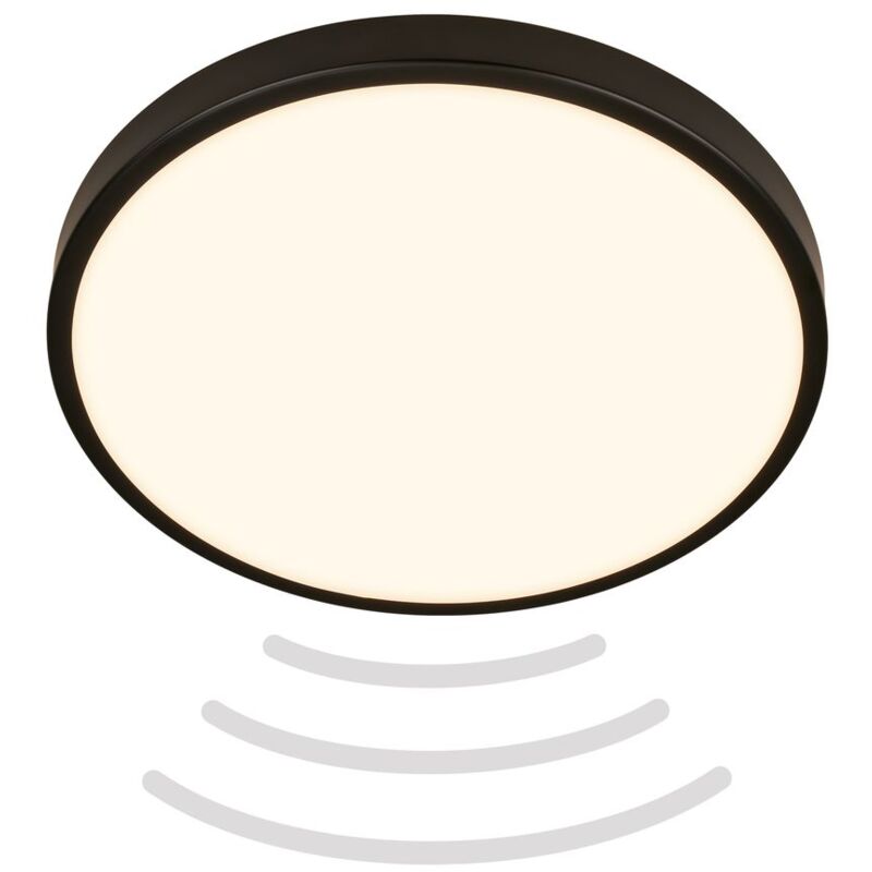 Briloner - Chet Lampe de plafond led avec détecteur de mouvement IP54, détecteur de mouvement, protection contre les éclaboussures et la poussière,
