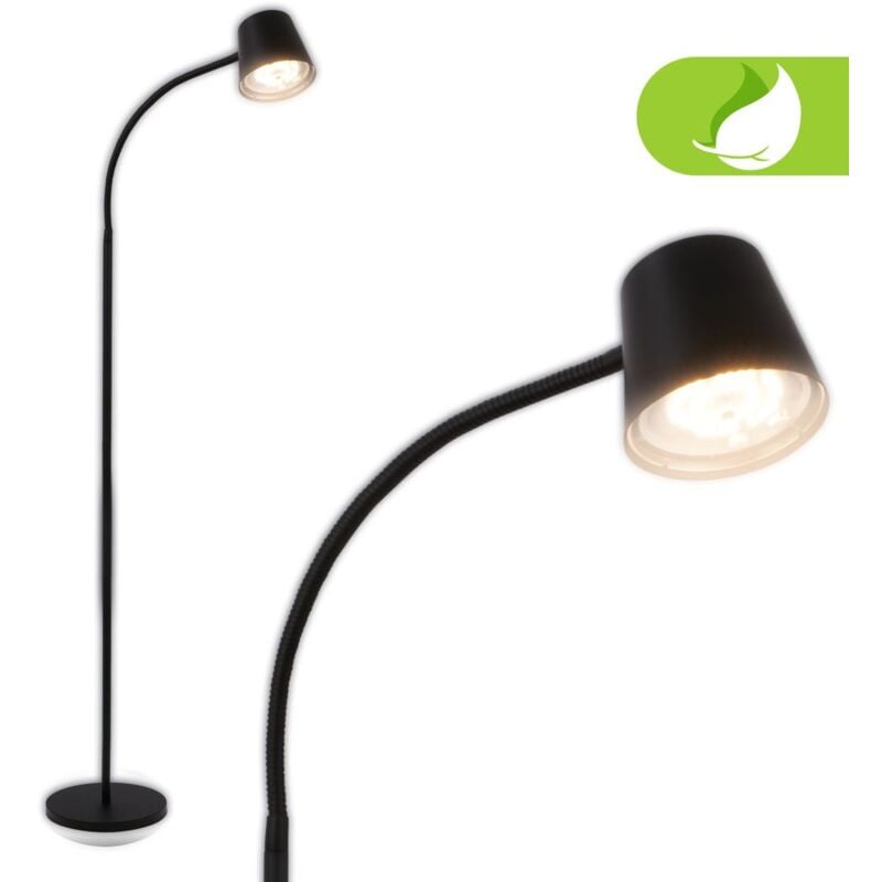 Briloner Cielo LED Lampadaire sans fil, variateur, tactile, recharge USB-C, sans fil, noir, 126,5 x 21 cm