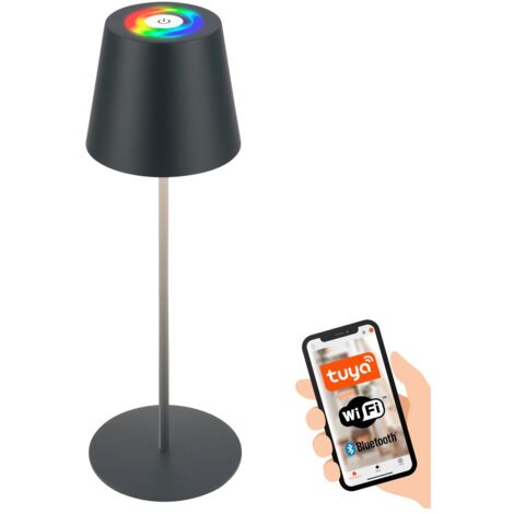 Briloner Coloris LED lampada da tavolo Batteria ricaricabile intelligente, controllo tramite app, dimmerabile, antracite