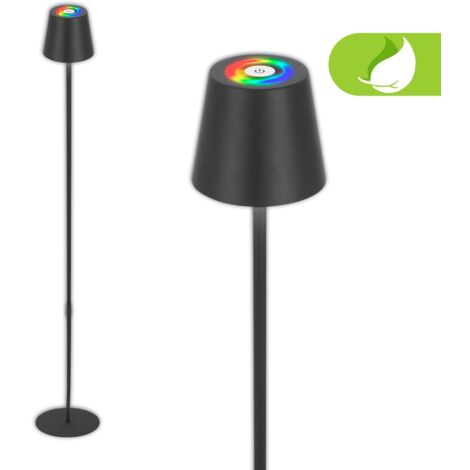 Briloner Coloris RGBW Lampada da terra LED senza fili, dimmerabile, touch, antracite