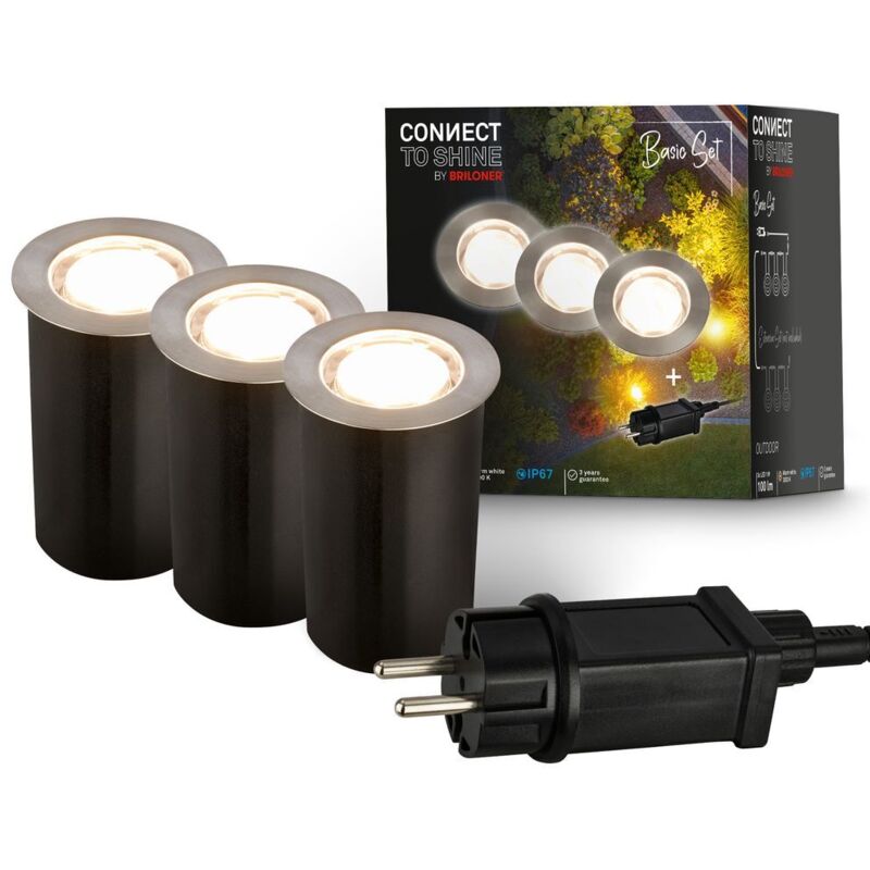 Briloner - Connect To Shine Starterset Tilia Mit 3er Set Led Bodeneinbaustrahler, Ip67
