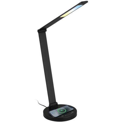 Briloner Cuma LED lampada da tavolo, superficie di carica induttiva, dimmerabile, nero