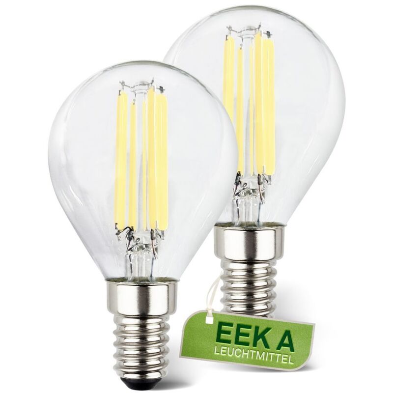 Briloner - 2er Set Led Leuchtmittel E14 Led Lampe Tropfen Warmweiß Effizienzklasse A