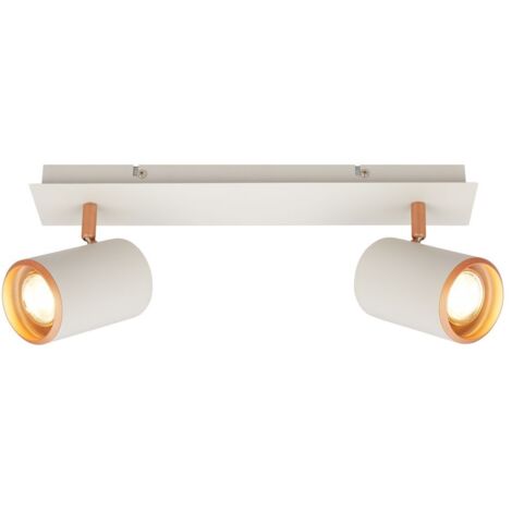 Briloner ERA Plafonnier, Orientable, Douille GU10, À 2 ampoules, Gris clair-Coffee, 40 x 14 cm