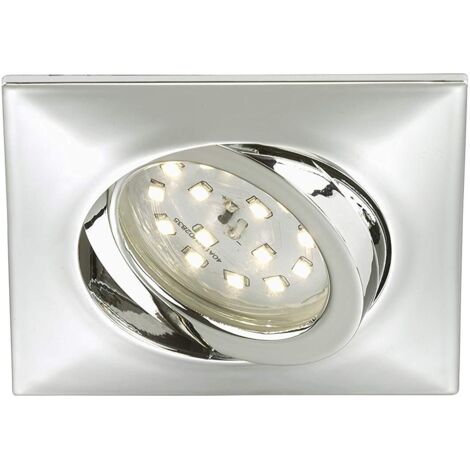 BRILONER - FARETTO DA INCASSO LED 1X5W 400LM IP23 ORINTABILE QUADRATO CROMO