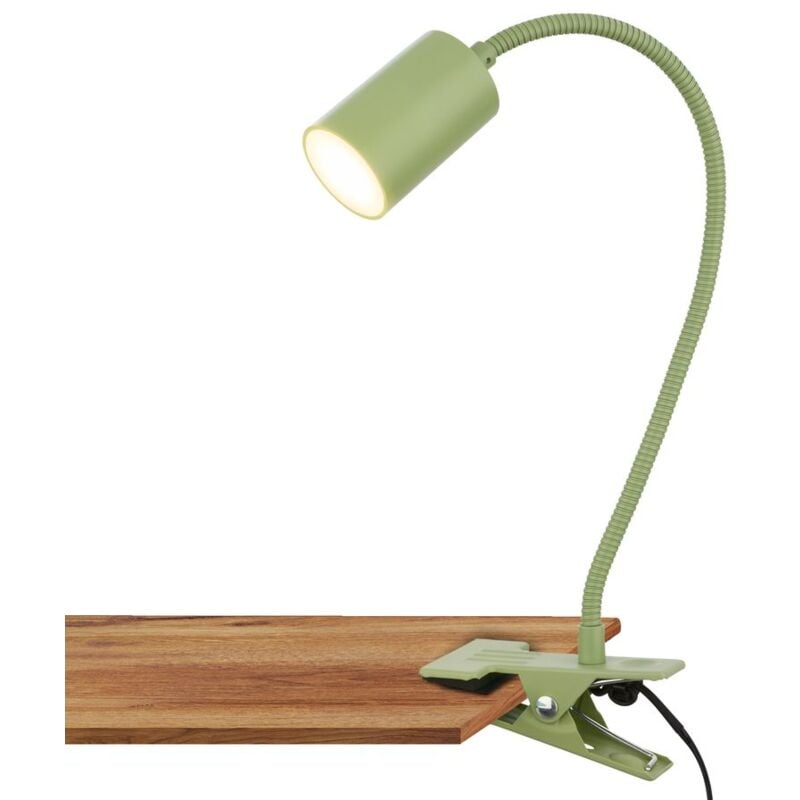 Briloner - Fleks Lampe de bureau, orientable, à pince, à fiche, lumière blanche chaude, vert, 40 x 10 x 6 cm