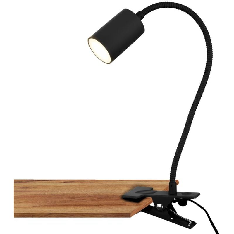 Briloner - Fleks Lampe de bureau, orientable, à pince, à fiche, lumière blanche chaude, noir, 40 x 10 x 6 cm