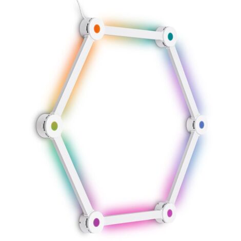 Briloner FLOW Applique da parete interno LED, dimmerabile, telecomando, cambio colore dinamico RGB IC, funzione musicale, modulare, bianco