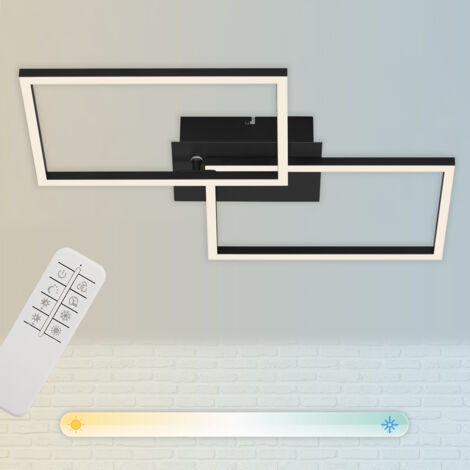 BRILONER FRAME Lampada da soffitto a LED, telecomando, dimmerabile, controllo della temperatura del colore CCT, orientabile, nero, 50 x 38,8 x 7,8 cm
