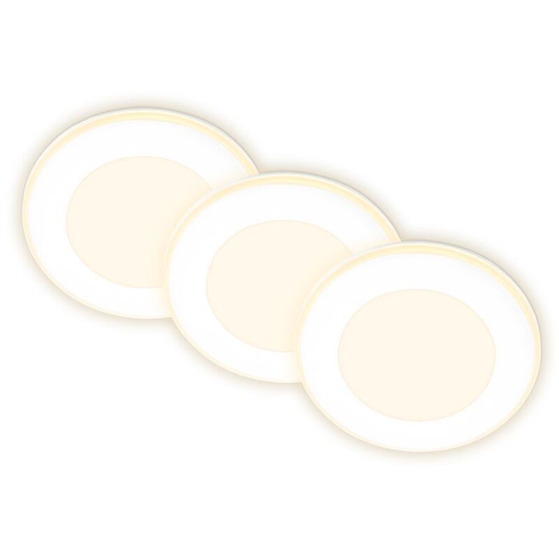 Briloner - Gima Set de 3 spots led encastrables 230V, fonction veilleuse, surfaces et anneaux commutables séparément, fonction mémoire, lumière Briloner - Gima Set de 3 spots led encastrables 230V, fonction veilleuse, surfaces et anneaux commutables séparément, fonction mémoire, lumière