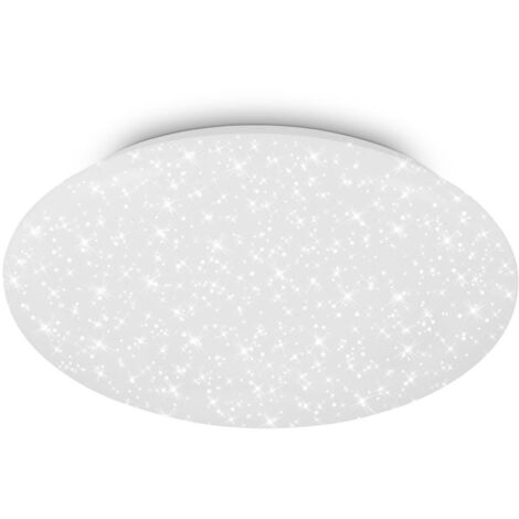 Briloner GIT Plafonnier LED, couleur de lumière blanc neutre, ciel étoilé, blanc, Ø38 x 7 cm