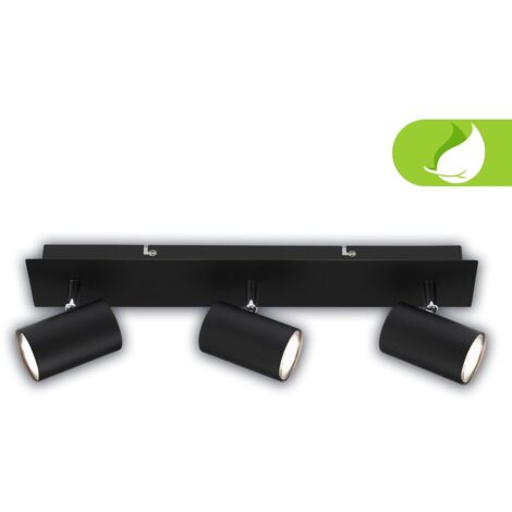 Briloner Isil A Lampada da soffitto a LED, CEE A sorgente luminosa, orientabile, lampadina intercambiabile, nero, 45 x 8 x 12,3 cm
