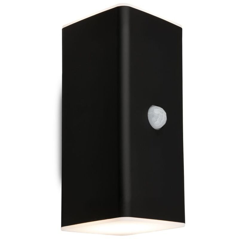 Briloner Kona LED Applique murale extérieure, détecteur de mouvement, capteur crépusculaire, batterie, noir, dimensions : 15,5 x 6,5 x 8,5 cm