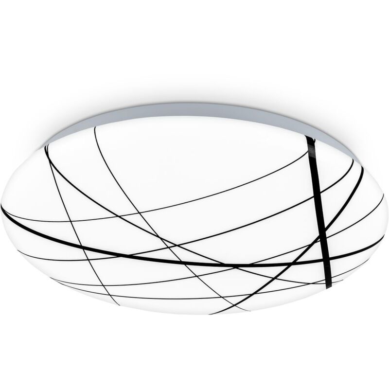 Briloner - Kora Led Deckenleuchte, Neutralweißes Licht, Linien Design, Weiß-schwarz, 28 X 6, 5 Cm
