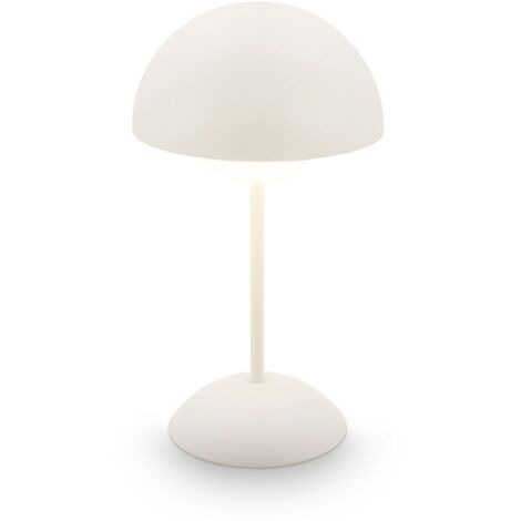 Briloner KUGLE Lampada da tavolo senza fili IP44, dimmerabile, touch, batteria ricaricabile, protezione dagli spruzzi d'acqua, bianco antico, Ø16 x 29 cm