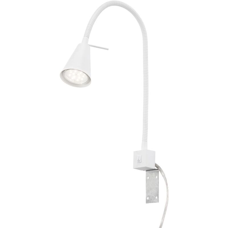 Lampada da letto a led Interruttore on/off Flessibile GU10 5 w bianco metallo Briloner