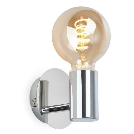 BRILONER - Lampada da parete IP44, lampada da parete a prova di schizzi, lampada da bagno, 1x E27, lampada a specchio, cromo, 10 x 10 cm.