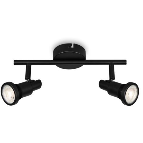 BRILONER - Lampada da soffitto a LED per il bagno, regolabile, Lampada da soffitto a LED per il bagno, IP44, colore luce bianca calda, GU10, nero, 275x80x123 (LxWxH)