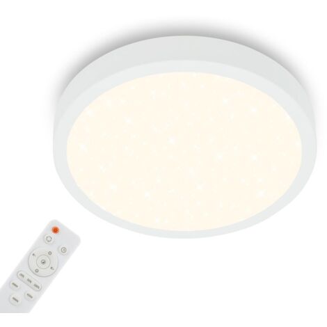 BRILONER - lampada da soffitto cielo stellato, lampada da soffitto dimmerabile, temperatura di colore regolabile, lampada da parete, telecomando, bianco, Ø380x50 mm