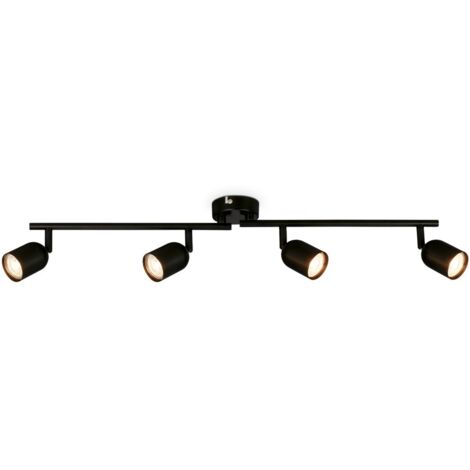 BRILONER Lampada da soffitto, orientabile, attacco GU10, nero, 70,5 x 8 x 11 cm