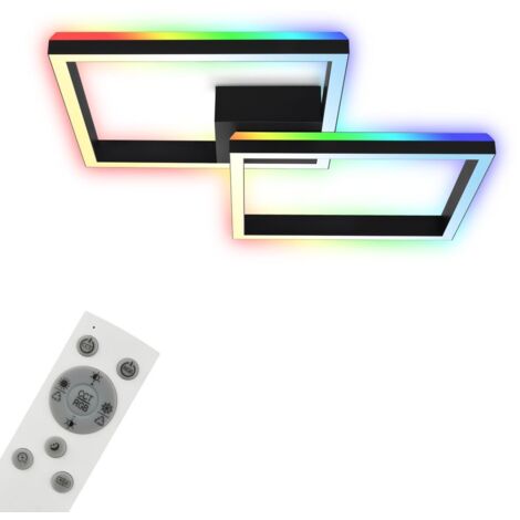BRILONER - Lampada da soffitto RGB, lampada da soffitto retroilluminata a LED, dimmerabile, temperatura colore regolabile, cornice LED RGB, telecomando, nero