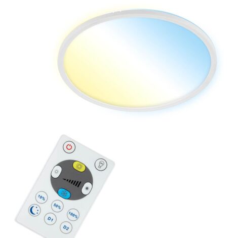 BRILONER - Lampada da soffitto Smart LED, lampada da soggiorno rotonda WiFi, effetto retroilluminazione, controllo della temperatura del colore, lampada da soffitto dimmerabile con telecomando, contro