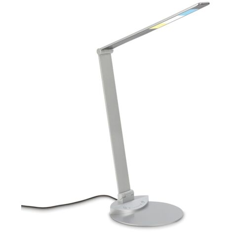 BRILONER - Lampada da tavolo a LED regolabile, lampada da tavolo a LED orientabile, lampada da tavolo touch, temperatura di colore regolabile, dimmerabile, color argento