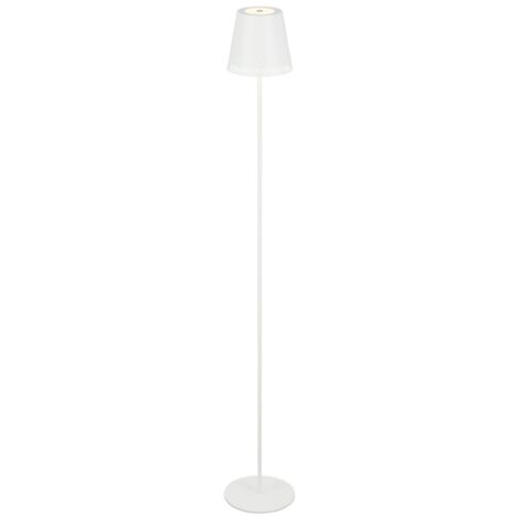BRILONER Lampada da terra a LED senza fili, protezione dagli spruzzi d'acqua IP44, funzione touch, montabile in 3 altezze, dimmerabile,bianca,19x130cm