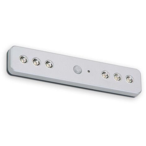 BRILONER - Lampada LED sottopensile con rilevatore di movimento, luce per armadio, luce sottopensile, luce notturna, colore titanio