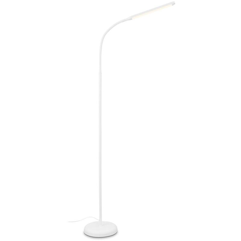 Lampadaire - Fonction tactile - Variation progressive par touche - Orientable - Blanc chaud 3000K - Fonction mémoire -126,5x21x66cm - Blanc - Briloner