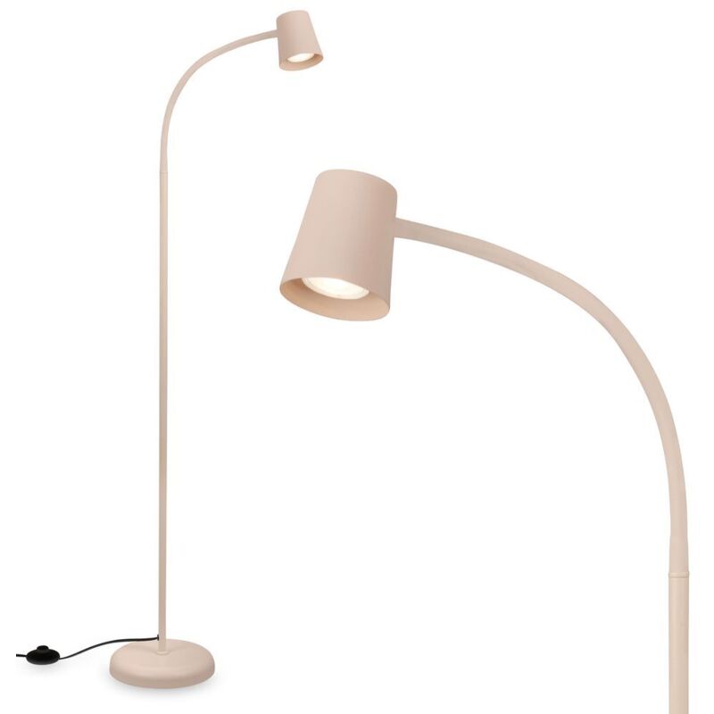 B.k.licht - Briloner skriva Lampadaire, Orientable, Interrupteur à pédale marche/arrêt, Douille GU10, max. 9W, Beige, Ø21 x 127,5 cm B.k.licht - Briloner skriva Lampadaire, Orientable, Interrupteur à pédale marche/arrêt, Douille GU10, max. 9W, Beige, Ø21 x 127,5 cm