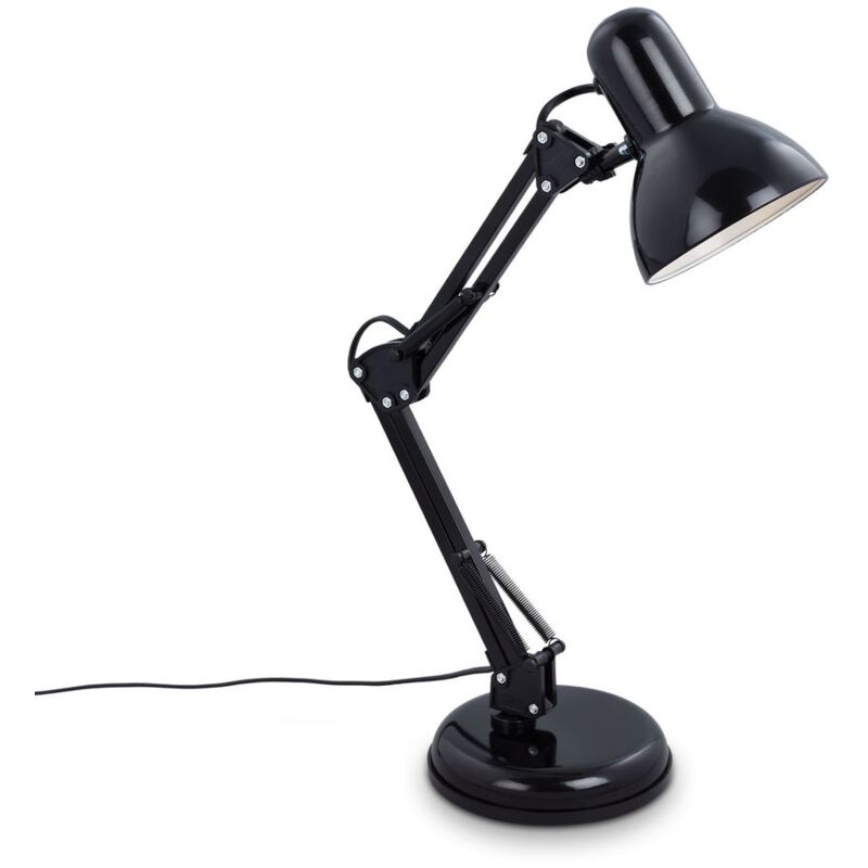 Lampe de bureau Brilo ner leuchten pixa, 40 w, IP20, noir, métal, excl. 1x E14, ø 15,5 cm
