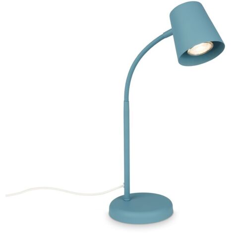 BRILONER - Lampe de chevet avec interrupteur filaire, orientable, GU10, max. 9W, lampe de bureau, lampe table salon, 13x38,5 cm, bleu
