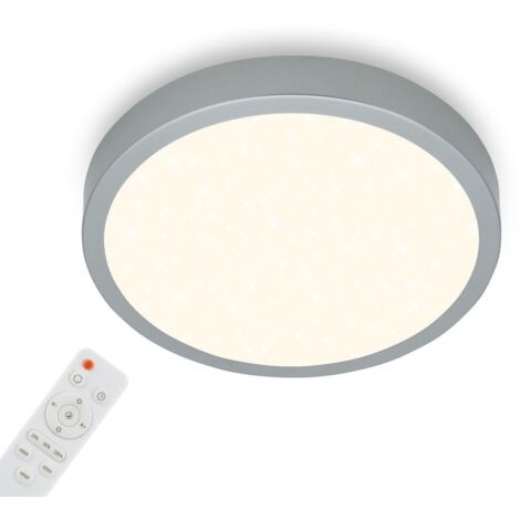 Briloner Lampe de plafond Ciel étoilé,plafonnier à intensité variable,température de couleur réglable,lampe à monter,télécommande, couleur argent,Ø38