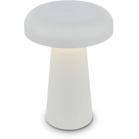 Briloner Lampe de table LED sans fil Ø12x17cm 2,6W 140lm 3000K blanc chaud dimmable gris clair - Lampe de chevet salon chambre balcon