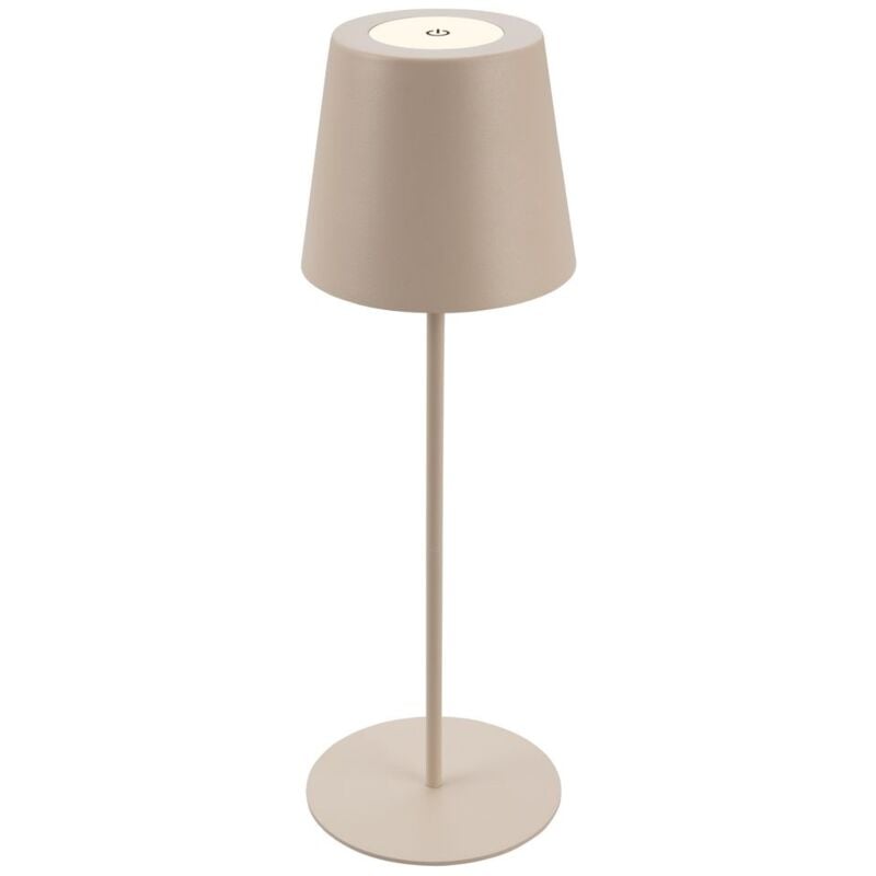 B.k.licht - Briloner lampe de table sans fil, tactile, réglable en hauteur, batterie remplaçable, beige, dimensions : Ø36 x 10,5 cm